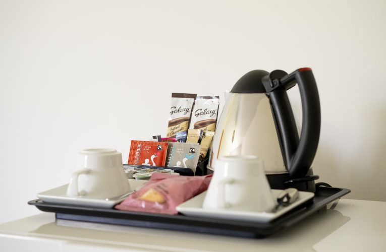 Coffee station in bedroom